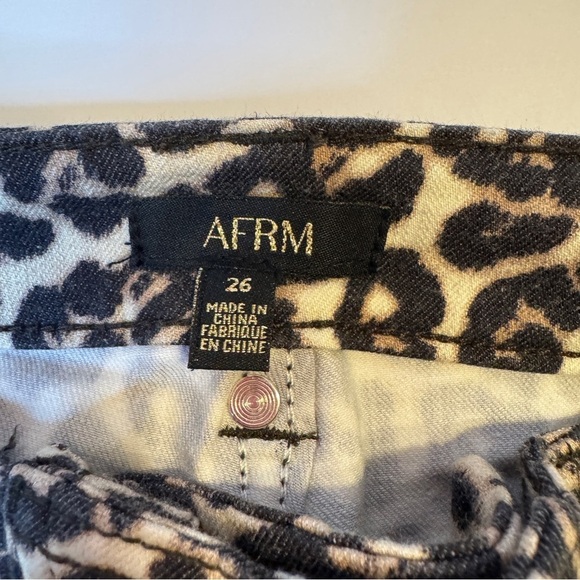 AFRM Leopard High-Waisted Zip Pocket Flare Bell Bottom Jeans/Pants size 26 - Picture 7 of 9